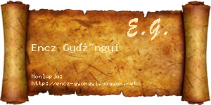 Encz Gyöngyi névjegykártya